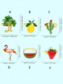 12 pièces/6 pièces/2 pièces Anneaux de serviette de fête hawaïenne, forme créative de flamant rose, porte-serviettes de flamant rose rose, anneaux de serviette de fête hawaïenne, anneaux de serviette thème plage, anneaux de serviette en vrac, convient pour la décoration de fête, la mise en place de nappe, les rassemblements familiaux et les mariages - Multicolore - Voir 4