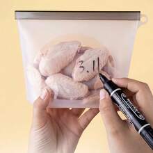 500ml/1000ml/2000ml/3000ml Leak-Proof Silicone Seal Freezer Bags, Reusable Silicone Food Storage Bags - Multicolor - View 9