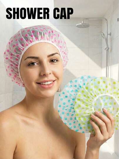 1pc Extra Large Shower Cap For Long Hair, Waterproof & Reusable Bath Bonnet For Women, Travel Essential And Bathroom Accessories For Salon, Home & Spa,Bath& Travel Essential Accessory