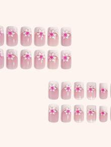 Punk Rock Style Anime Rivet Metal European And American Edgy Goth Spider Web Party False Nails Handmade Press On Nails - 彩色 - 查看 7