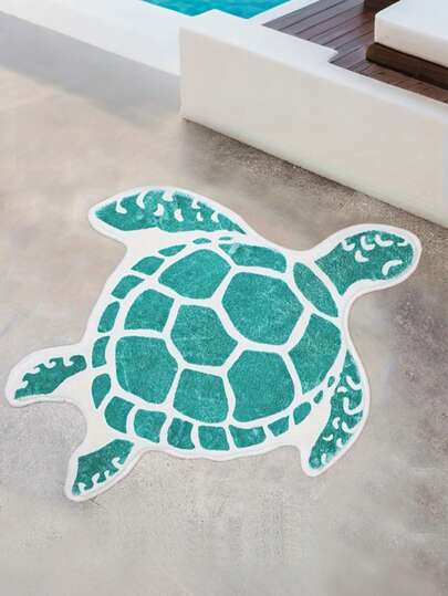 1pc Sea Turtle Carpet, Summer Ocean Style Home Decor Rug, Suitable For Living Room, Bathroom, Hallway And Bedroom Decoration, Decorative Carpet, Bedroom Decor, Small Rug, Carpet, Home Decor, Living Room Carpet, Living Room Small Rug, Bedroom Carpet, Living Room Home Decor, Outdoor Rug, Washable Carpet