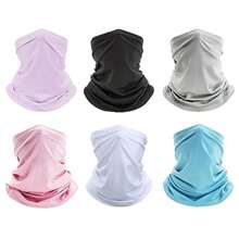 6 Pack Neck Gaiter Bandana Face Mask: Cooling Gator Mask Face Cover Neck Scarf Balaclava - Luz multicolor 6 - Ver 2