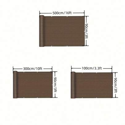 Coffee Brown Privacy Screen, Balcony Wind Shield Privacy Net With Grommets, Breathable UV Resistant Fabric For Patio Balcony Hallway Yard