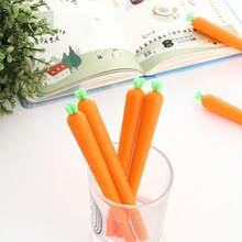 10pcs/Set Cute Cartoon Simulated Radish/Carrot Rabbit Neutral Pens, 2 Styles Available, High-Quality Student Stationery, Creative Personalized Holiday Gift Black Ink Pens, Suitable For Students - Back To School Season - Sets - View 4