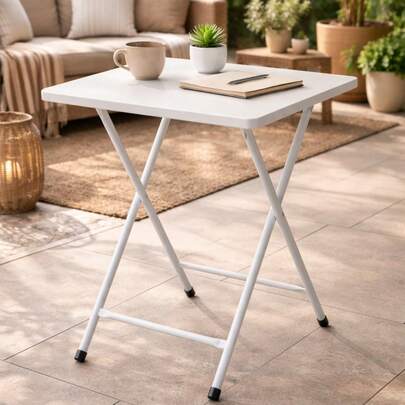 Mesa Dobrável Aço Inoxidável Inox de Bar Churrasco Churrasqueira Área Gourmet Casa Decoração Quadrada Multiuso Klicmix