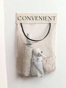 1 chiếc giá đựng túi rác nhà bếp, túi đựng túi rác bằng nhựa dung tích lớn gắn tường có khóa dán. - Màu be - Xem 4