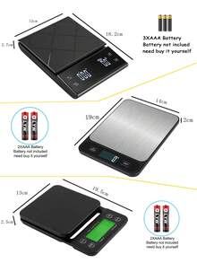 专业精密厨房秤，最大称重10公斤，易于清洁的ABS大秤面，LCD数字显示屏，具备去皮功能和单位切换。适用于烘焙、烹饪、生酮饮食、备餐、咖啡制作等。黑白两色可选。电池供电（不含电池）。 - 彩色 - 查看 1