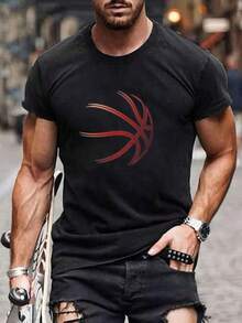 Camiseta de baloncesto con estampado para hombre - Negro - Ver 6
