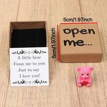 Hộp quà hình gấu dễ thương | Thích hợp cho các dịp lễ, sinh nhật, quà lưu niệm đám cưới, bao gồm thiệp hình trái tim và thiết kế hoạt hình. - Nhiều màu - Xem 4