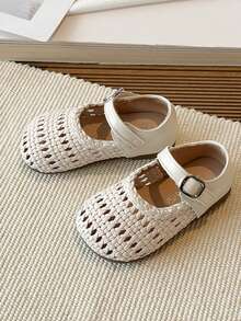 2026 Summer New Style Girls' Sandals - - - Princess Shoes For Girls - - Summer Style Baby Small Sandals, Hollow Design Sandals - Beige - View 2
