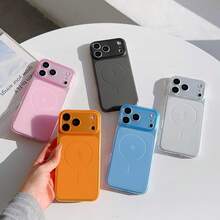 1 ốp lưng điện thoại cửa sổ lớn, bề mặt mờ, tương thích với iPhone 11, 12, 13, 14, 15, 16, 17, thiết kế tối giản và thời trang. - Hồng - Xem 4