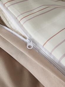 3件套100%涤纶浪漫复古花卉条纹印花被套组，2个枕套+1个被套（不含床单） - 彩色 - 查看 6