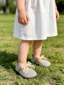 新款时尚公主鞋，女童软底鞋，婴儿单网春夏鞋，可爱透气网面鞋，适合搭配连衣裙 - 香檳色 - 查看 5