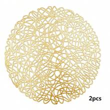 Set de 1/2/4 piezas de individuales de PVC con diseño de cuerda, aptos para cocina, mesa de comedor, interior/exterior, lavables, resistentes al calor, fáciles de limpiar, aplicables para bodas, campamentos, fiestas y días festivos - Multicolor - Ver 20