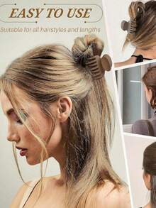 8pcs/Set 4cm Coffee Color Mini Hair Clips, Versatile Minimalist Hair Clips For Daily Use,Summer,Holiday,Travel - Multicolor - View 4