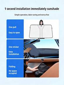 Portable Universal Car Windshield Sunshade - Interior Heat Insulation Front Windshield Cover, Summer Car Front Windshield Sunshade, UV Protection And Heat Insulation Sunshade - Car Sunshade - View 4
