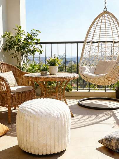 Đệm gác chân tròn không ruột - Không ruột, hình cầu lông giả, ghế đôn bông mềm mại có ngăn chứa đồ, kích thước 38 x 50 cm / 45 x 66 cm, thích hợp để trang trí phòng khách, phòng ngủ và nhà cửa.