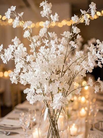 1pc/3pcs Artificial Silk Sakura Flowers, Abundant Plum Blossoms With Leaves, Suitable For Vase Arrangement, Spring Wedding, Indoor/Outdoor DIY Party Decor, Pink