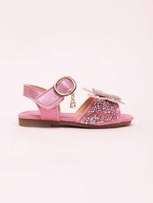 2026 New Girls Sandals, Children Princess Shoes With Rhinestone Bow, Little Girl Student Beach Shoes, Summer - Hot Pink - View 5