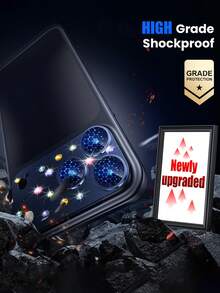 1 Set - Deep Blue 9H Tempered Glass Camera Lens Protector With Rhinestones, Ultra-Clear, Shatter-Proof, Anti-Scratch, Waterproof, Seamless Full Coverage, Smooth Edges, Anti-Scratch, Anti-Wear, Silky Touch, Shiny Camera Cover, Compatible With IPhone 17 Pro Max/17 Pro Series - Dark Blue - View 6