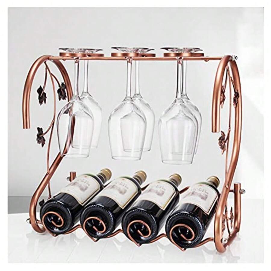 Wine Rack & Wine Glass Rack - comme sur la photo - Voir 1