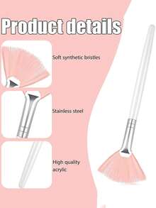Bộ 5 cọ đắp mặt nạ hình quạt lông mềm, cọ phủ axit, dụng cụ chăm sóc da mỹ phẩm, thích hợp cho mặt nạ bùn. - Nhiều màu - Xem 8