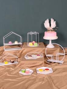 1 Set Metal Cake Stand - 8/10/12 Inch White Dessert Display Rack, Suitable For Wedding Birthday Party Decoration, Cake Decorating Supplies, Dessert Table Decor, Cake Tray, Pastry Rack, Treat Stand, Tall White Iron Dessert Table Display Rack, Can Be Used For Buffet And Tea Break, Wedding Table Decor - White - View 10