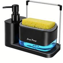 5-In-1 Kitchen & Bathroom Soap Dispenser Set, Includes Soap Pump, Sponge Holder, Cloth Rack, Draining Rack, And Brush Holder, Refillable Soap Bottle, Multipurpose Organizer For Kitchen And Bathroom, Modern Home Decor, Ideal Gift For Weddings, Mother's Day, Father's Day, Family And Friends - 彩色 - 查看 11