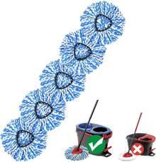 5PCS Mop Refill Heads Microfiber Spin Mop Replacements 2 Tank System Compatible Machine Washable Easy Clean Household Items - 1 - 查看 7