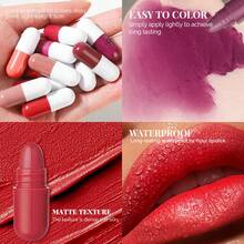 18-Piece Mini Capsule Lipstick Set Long-Lasting High-Pigment Matte Lipstick Set - Red - View 3