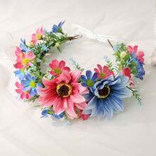 Vương miện hoa hướng dương phong cách Bohemian, băng đô du lịch, phụ kiện tóc cô dâu cho đám cưới - Nhiều màu - Xem 7