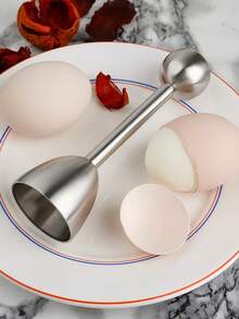 Stainless Steel Boiled Egg Topper Cutter, Tap To Open, Multifunctional Egg Cracker/Separator, Kitchen Tool - Multicolor - View 10