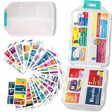 Portable 7 Day Pill Organizer With 161 Medicine Labels, Mini Travel Daily Pill Case, Medication Storage Box - View 2