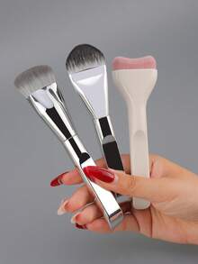 3pcs Ultra-Thin Foundation Brush Set, Premium Makeup Tools Gift, Suitable For Liquid Cream Cosmetics, High-End Beauty Brushes - Multicolor - View 10