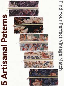 1个大容量提花彩色编织植物主题铅笔盒，配有玫瑰金拉链，可用作旅行化妆包，收纳眉笔和口红，适合存放学习用品和美容必需品，是学生和上班族的理想礼物，适合返校促销、情人节、万圣节、圣诞节、感恩节、生日、返校季礼物、圣尼古拉斯节、主显节、圣诞节等场合，简约可爱的铅笔盒。 - BH1092 - 查看 3