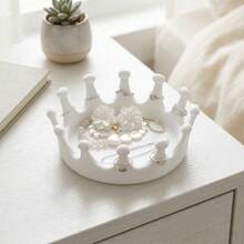 Khay đựng trang sức hình vương miện, khay nhựa nhỏ đựng nhẫn, bông tai, dây chuyền, hộp đựng đồ trang sức nhỏ xinh, kích thước 3,94 x 3,94 inch. - Nhiều màu - Xem 4