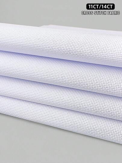 1pc Or 4pcs White Handmade DIY Cross Stitch Fabric, Thick Fabric With Even Stitches For Smooth Finish, Available In 11CT And 14CT, 6 Different Sizes Suitable For Kids And Adults Cross Stitch Crafts