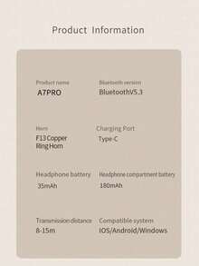 无线耳塞，真无线蓝牙耳机 - 兼容苹果和安卓系统，内置麦克风，防汗，白色 - 查看 8