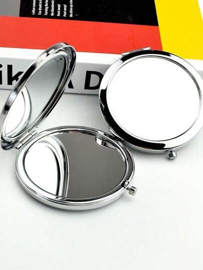 1pc Metal Mirror Bottom Double-Sided Compact Portable Makeup Mirror, Round Dopamine Sunflower Single-Sided Mini Pocket Makeup Mirror, Portable Handheld Makeup Mirror For Women, Phone Decor Mini Mirror, Keychain Mini Mirror, Gift Mini Mirror