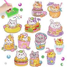 12pcs DIY Cute Cat Diamond Painting Kit, Includes Gems Tools, Craft Art, Best Mosaic Sticker Gift - Multicolor - View 1