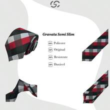 Premium Men's Slim Checkered Tie In Various Colors - 090 - Xem 3