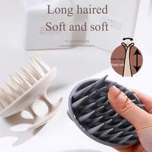 Bàn chải massage gội đầu bằng silicon, bàn chải làm sạch da đầu, dụng cụ gãi ngứa tóc. - Nhiều màu - Xem 4