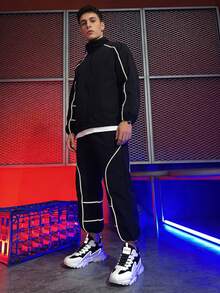 Men's Modern White And Black Sneakers With And Mesh Paneling Comfortable Streetwear Shoes For Urban Lifestyle - 黑與白 - 查看 6