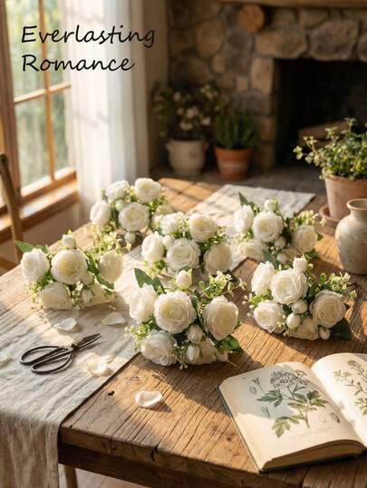 1/3/6支装仿真牡丹，适用于婚礼、法式风格、轻奢风格、ins风家居装饰、婚礼布置、烛光晚餐、圣诞派对、餐桌摆饰、户外花园布置，也可作为乔迁礼物、结婚礼物、周年纪念礼物、生日礼物、母亲节礼物。