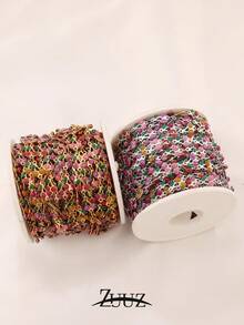 1米不锈钢可爱珐琅樱桃甜美链条，适用于DIY珠宝，女士女孩项链手链配件耳环制作 - 鏈條 - 查看 7