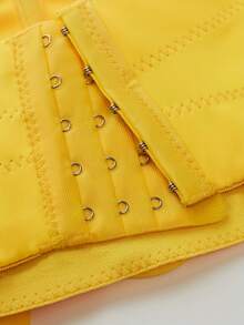 Women's 3D Handmade Fabric Flower Rhinestone Decor Camisole Bustier, Fitted Short Strapless Tank Top, Luxury Sweet Style, Suitable For Vacation, Photoshoot, Date, Evening Party, Versatile Wear, Shaping Top - Yellow - View 8