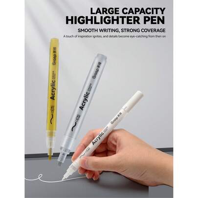 1 bút dạ acrylic, bút vẽ chuyên nghiệp đầu cọ mềm dành cho học sinh, bút tô màu chất lượng cao, bút pha màu nhanh khô, bút vẽ graffiti không lem, bút đánh dấu, bút vẽ tay, bút màu nước, dụng cụ vẽ thiệp chúc mừng