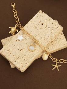 1件装度假风海星海洋系列手链，小众优雅高端百搭日常佩戴 - 彩色 - 查看 2