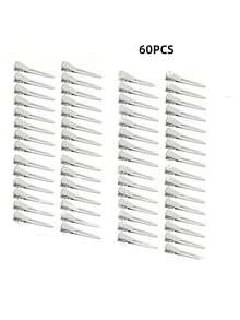 60pcs Bangs Duck Mouth Positioning Clips, Hairstylist Styling Clips, Salon Perming & Coloring Clips, Crimping Wave Partition Clips, Seamless Metal Spring Duck Billed Clips,Summer,Holiday,Travel - Clip - View 3