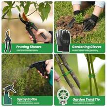 Garden Tools Set -11-Piece Heavy Duty Hand Tool Kit with Ergonomic Handles Rust-Proof Carry Tote Bag Gardening Gifts for Women and Men Green - Verde - Ver 5